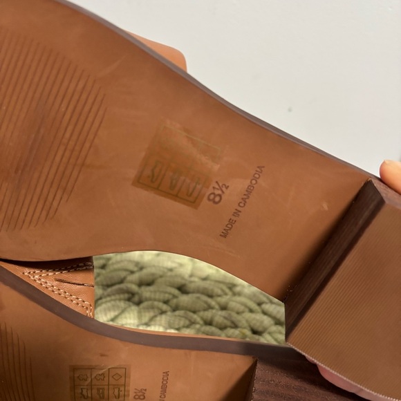 Madewell The Cassady Mule Tan Desert Camel Leather Slip On Low Heel Sandals NWOB - Picture 10 of 11